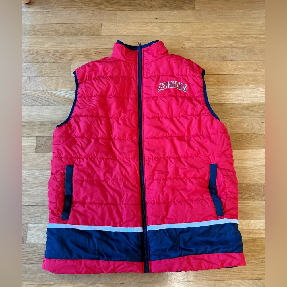Los Angeles Angels Vest XL Red Quilted Puffer Lightweight Packable Baseball Cozy